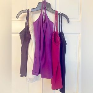 Lot of 5 Express Tank Tops Camisoles XS,S Pink, Purple, Black, White